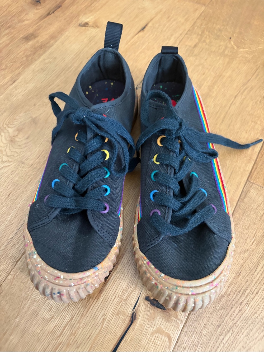 Havaianas Black Sneakers with Rainbow Stripe